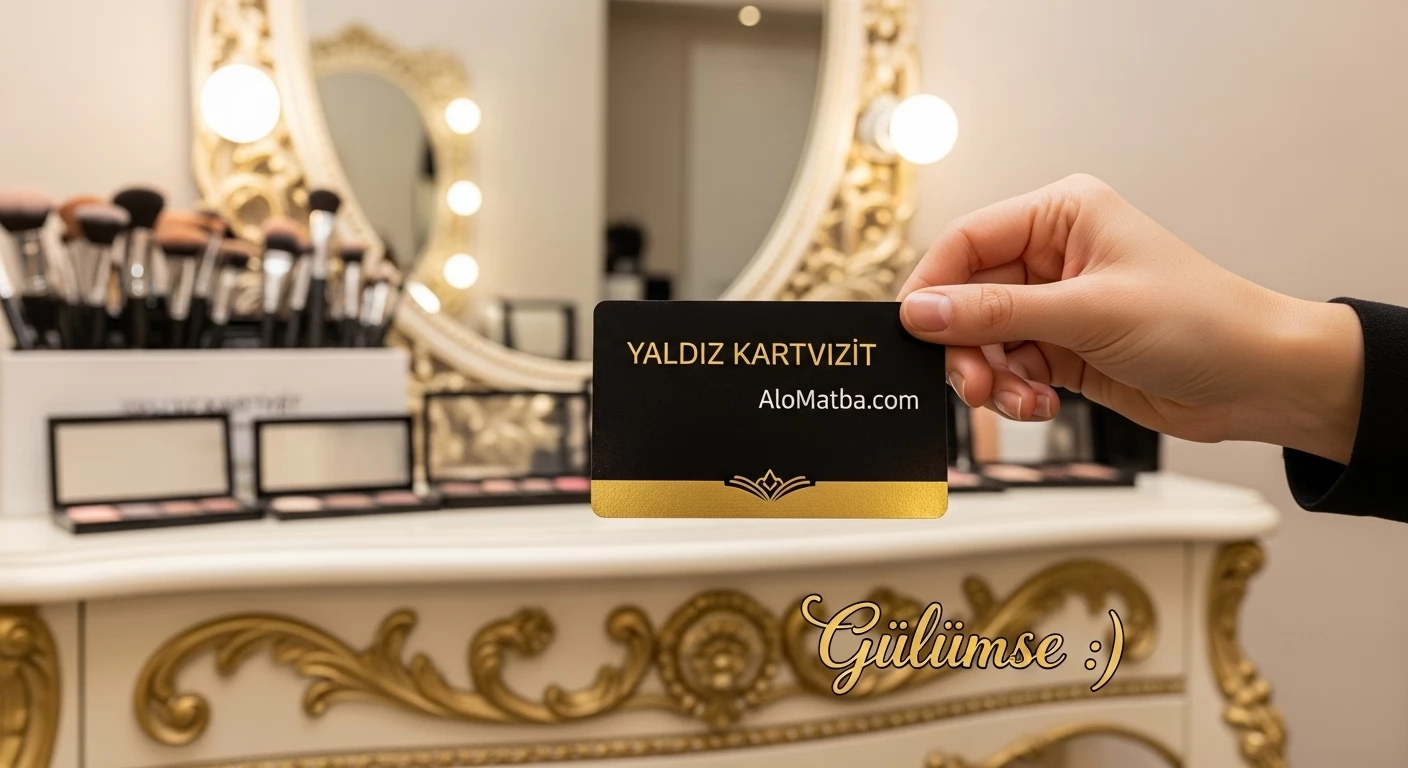 Güzellik Salonu Yaldız Kartvizit Baskı