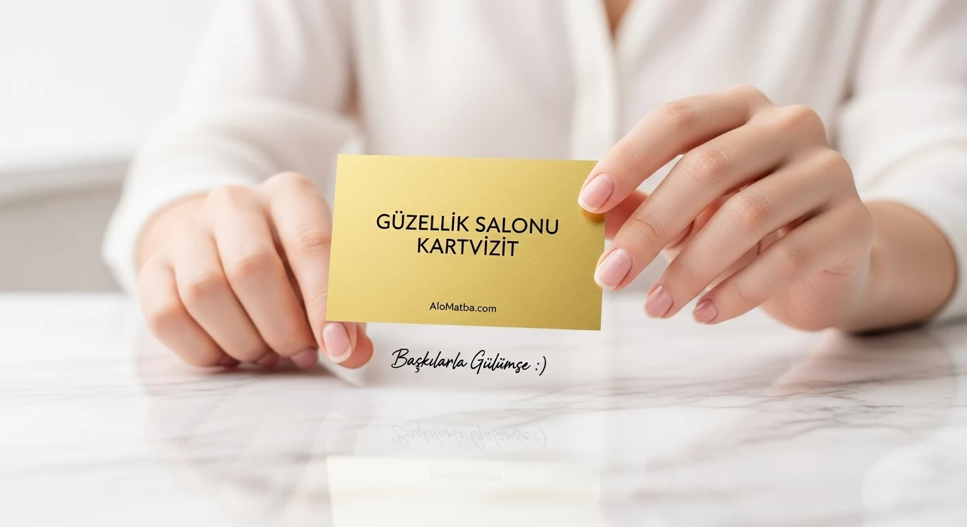 Güzellik Salonu Yaldız Kartvizit Baskı