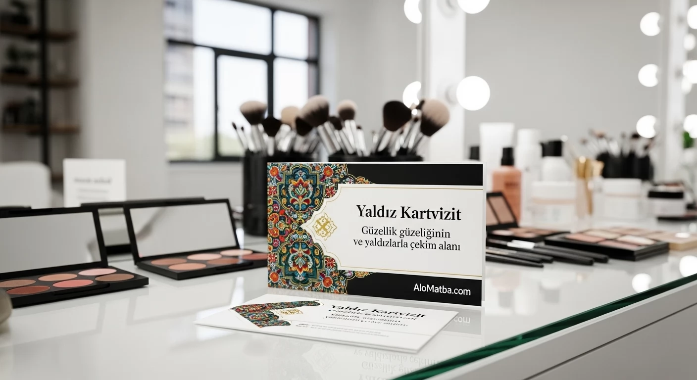 Güzellik Salonu Yaldız Kartvizit Baskı