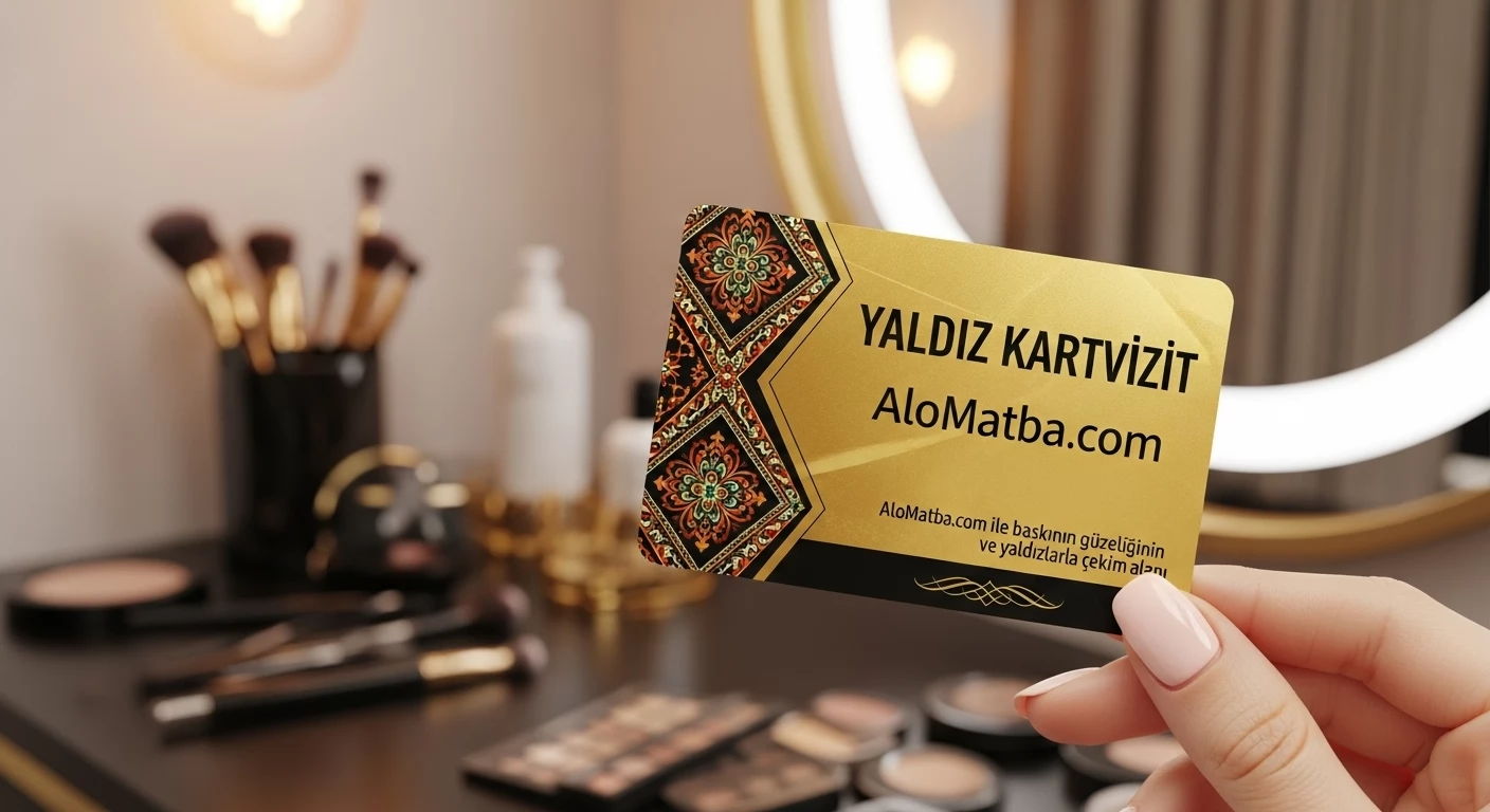 Güzellik Salonu Yaldız Kartvizit Baskı