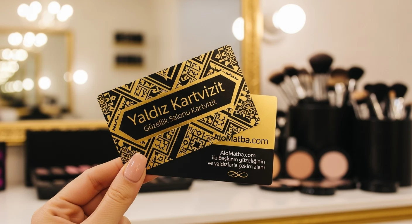 Güzellik Salonu Yaldız Kartvizit Baskı